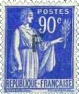 Timbre poste surchargé - Type Paix