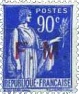 Timbre poste surchargé - Type Paix