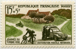 Journée du timbre 1958 - Distribution postale motorisée