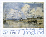 Johan Barthold Jongkind (1819-1891)- "Honfleur à marée basse"