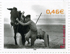 Pêcheur de sable, plage de Capbreton, 1947