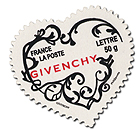 Timbres coeur Givenchy autocollant