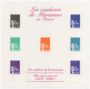Bloc-feuillet "Les couleurs de Marianne en francs" 1/2 - Marianne de Luquet