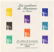 Bloc-feuillet "Les couleurs de Marianne en euros" 1/2 - Marianne de Luquet