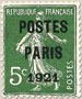 préoblitéré - Semeuse POSTES PARIS 1921