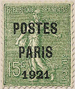 préoblitéré - Semeuse POSTES PARIS 1921