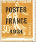 préoblitéré - Semeuse POSTES FRANCE 1921