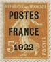 préoblitéré - Semeuse POSTES FRANCE 1922