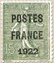 préoblitéré - Semeuse POSTES FRANCE 1922
