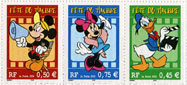 Triptyque Fête du timbre 2004 - "Mickey Mouse"